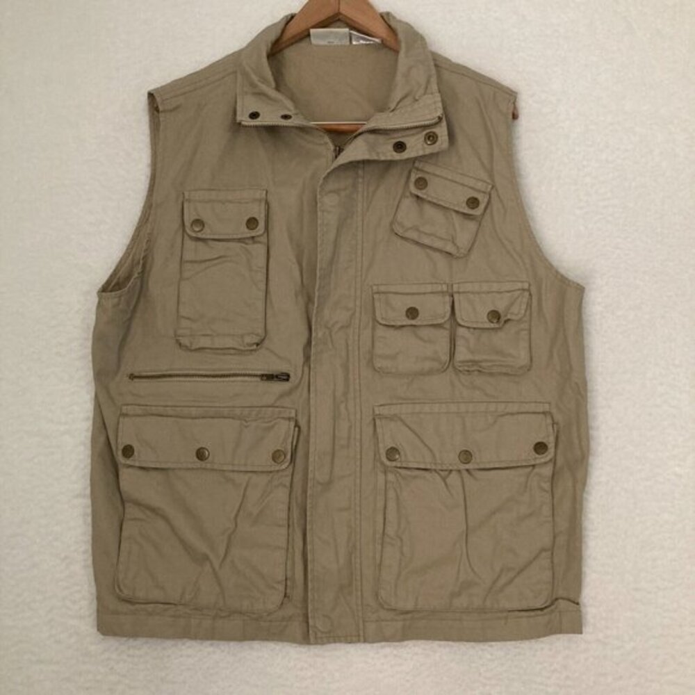 TravelSmith Vest Men L Full Zip Cargo Safari Photography Outdoor Fishing Hunting